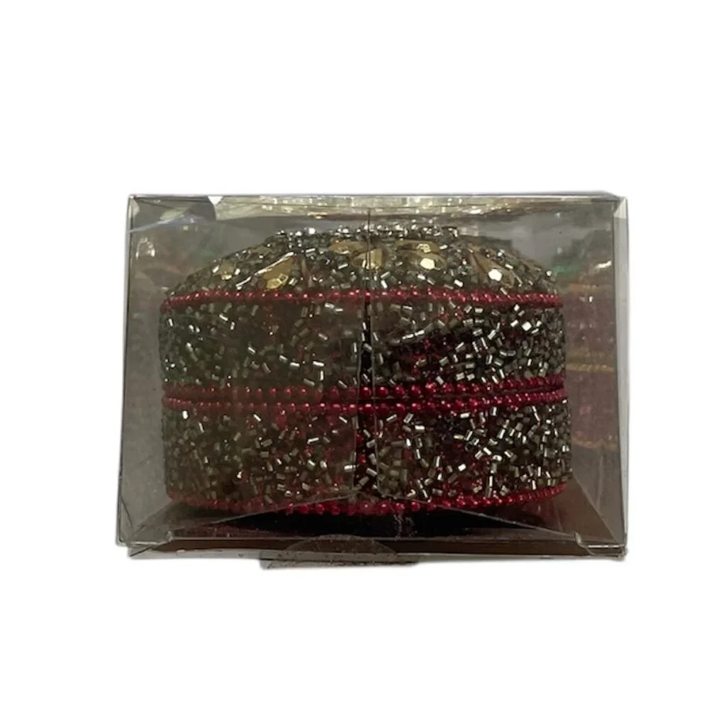 Pier 1 Mini Jeweled Christmas Mini Boxes  Set of 3 NWOT